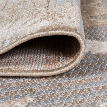 Sumak High-low Pile Neutral Diamond Kilim Area Rug